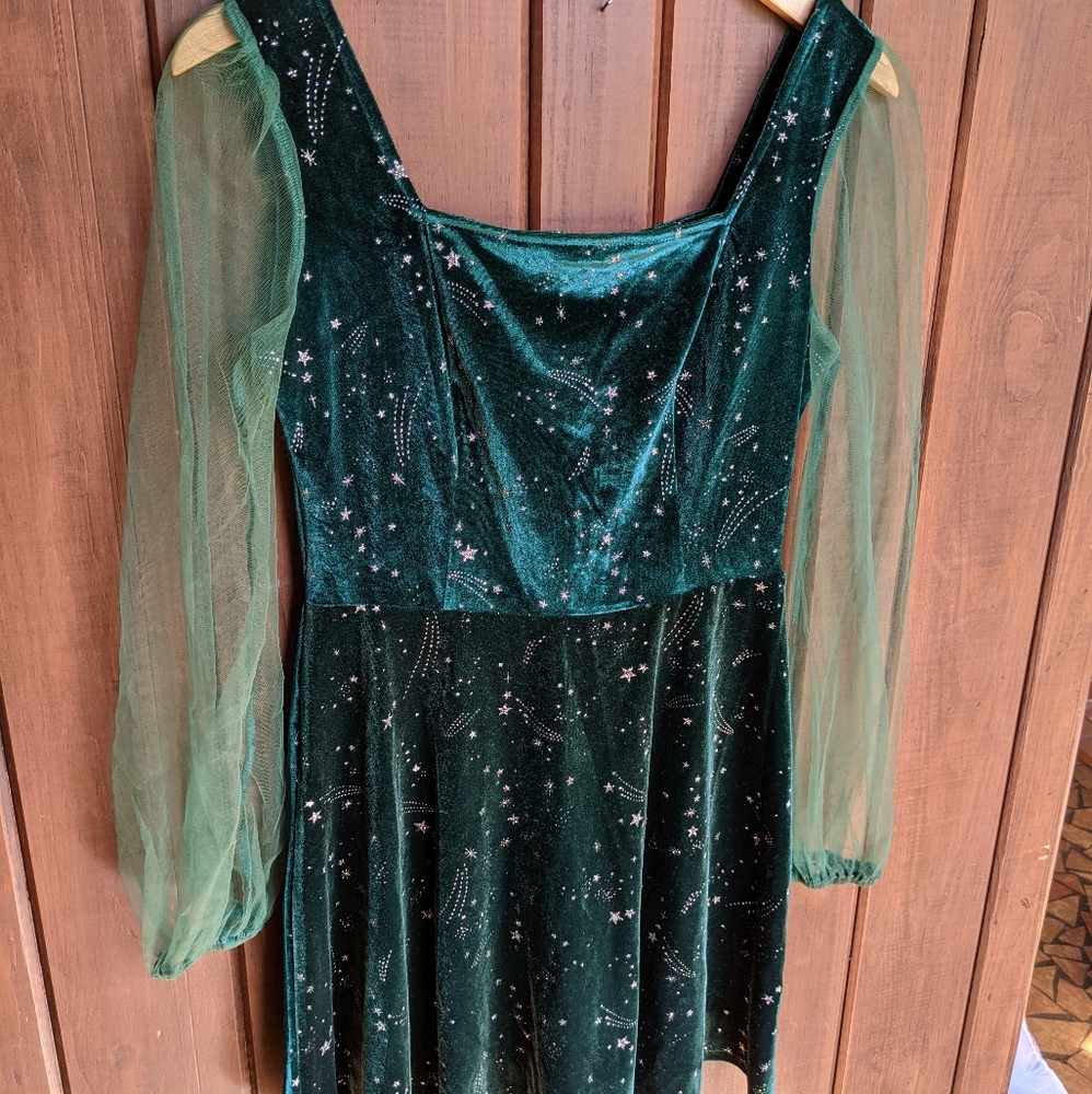 Shein constellation velvet sparkle dress!
